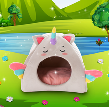 Load image into Gallery viewer, Creative Pets Unicorn Pet House, Dog Cats Bed, Comfortable Material, Small Dogs and Cats, Cute Pet House, Indoor Pet House Bed, Warm Cat Bed, Cute Funny Pet Bed.
