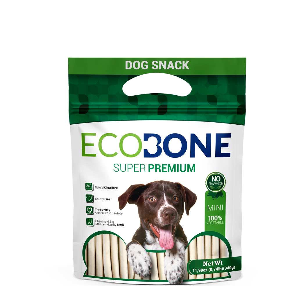 Ecobone MINI Vegetal STICKS, Rawhide Alternative for Dogs, Highly Disgestible 11.99oz/340g (20 Count)
