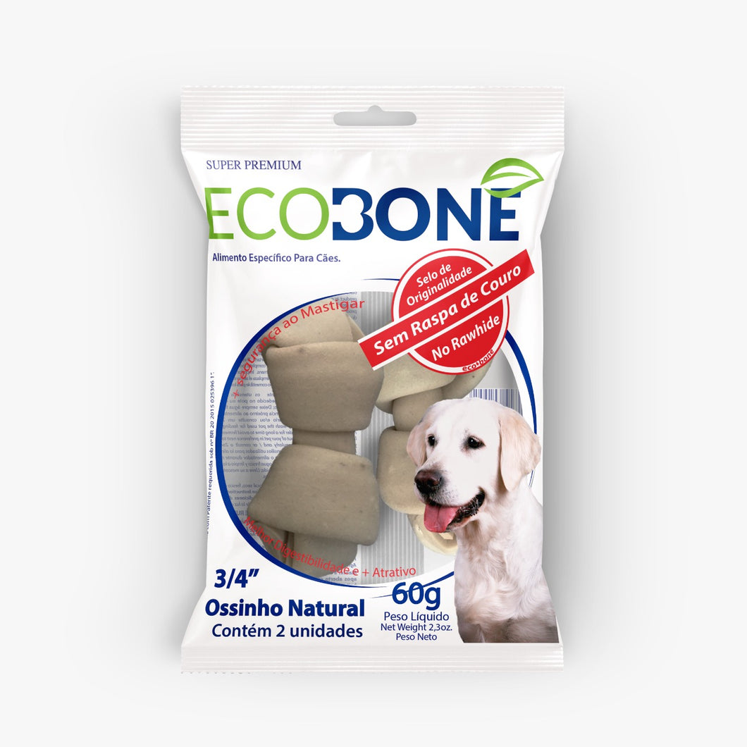 Ecobone Vegetal MINI BONE (2 -3 inches) for Dogs, Rawhide-Free, Net Weight 2.1 Oz (60g)