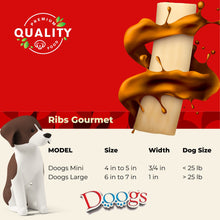 Load image into Gallery viewer, Doogs Gourmet LARGE RIBS by Ecobone, No Rawhide. Irresistible Cover. Beef Flavor - 6 to 7 in -(1kg/2.2 lb)
