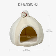 Load image into Gallery viewer, Creative Pets Ice Igloo Pet House, Dog Cats Bed, Comfortable Material, Small Dogs and Cats, Cute Pet House, Indoor Pet House Bed, Warm Cat Bed, Cute Funny Pet Bed.
