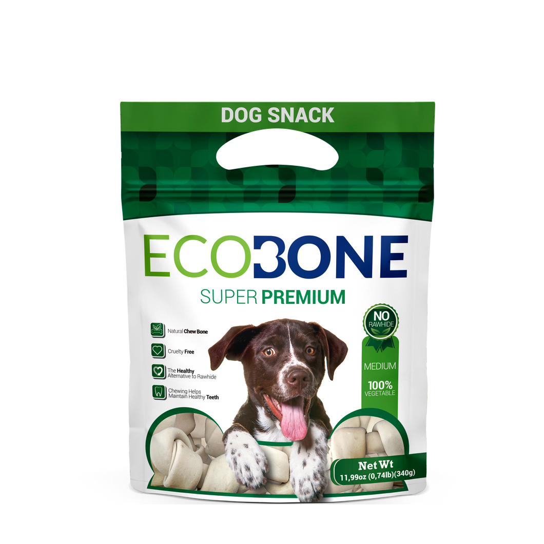 Ecobone MEDIUM Vegetal Chew BONES, 11.99oz/340g (5-6 inches - 3 Count)