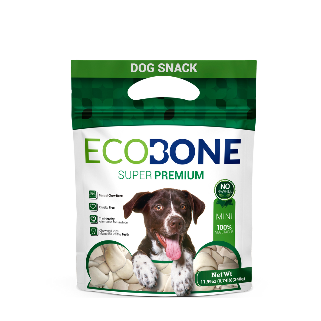 Ecobone MINI Vegetal Chew BONES, 11.99oz/340g (2-3 inches - 16 Count)